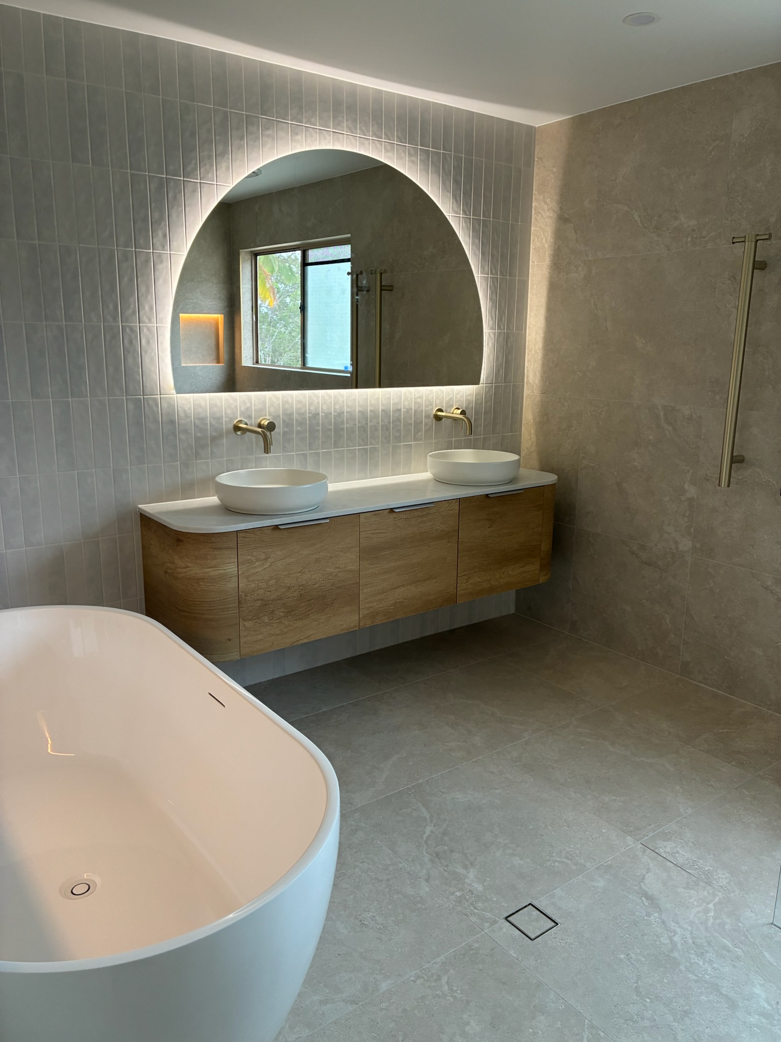 Luxury master ensuite crafted by McMillan Tiling Projects, Sunshine Coast